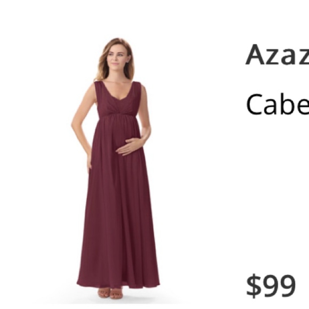 Azazie Bethany Maternity Bridesmaid / Formal / Prom Dress - size A6 - Cabernet